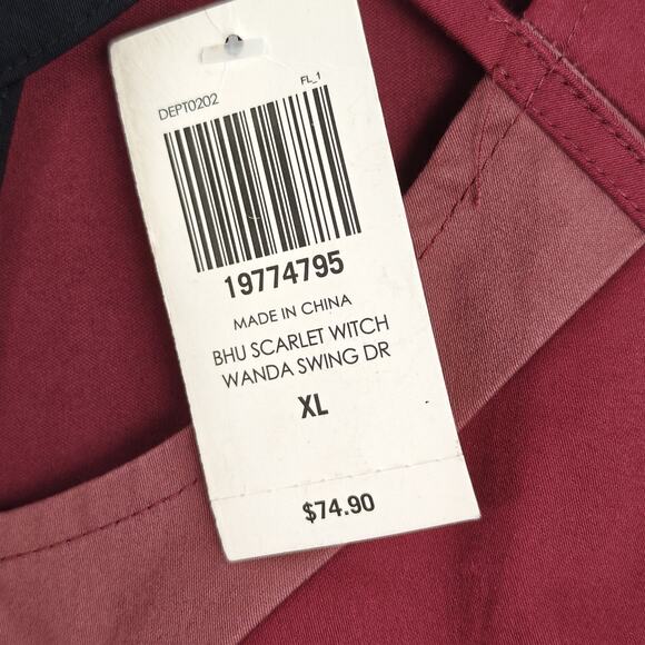 Her Universe Marvel Wanda Maximoff Scarlet Witch Swing Dress Size XL Pockets New - Picture 8 of 14